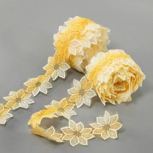 4.5 cm 5 Yard Flower Lace Trim Borduren Naaien Stof Lint Tape Voor DIY Accessoires, Wrap, 5Yc2132