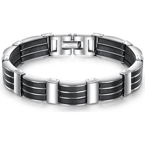 Mode Siliconen mannen Armband Eenvoudige Chain Rvs Armbanden Polsband Eenvoudige Charme Mannetjes Sieraden