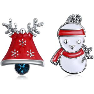 Aglover 17Mm 925 Sterling Zilver Snowman Oorbellen Voor Vrouw Mode Oorbellen Sieraden Kerst