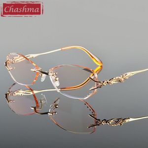 Chashma Luxe Tint Lenzen Bijziendheid Bril Leesbril Diamant Snijden Randloze Recept Bril Voor Vrouwen