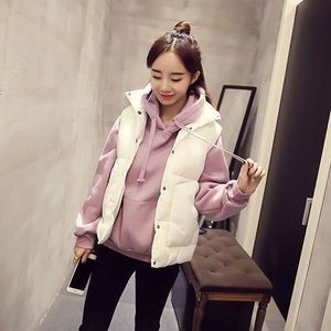 Winter Wit en Zwart Vrouwen Vest Vrouwelijke Korte Jassen Losse Wilde Casual Jacket Omlaag Vest Parka Bovenkleding Kleding