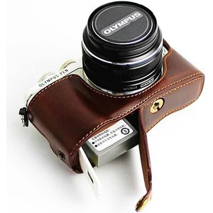 Full Body Precieze Fit Pu Leather Digitale Camera Case Bag Cover Met Riem Voor Olympus Pen E-PL9 EPL9 E-PL10 Met 14-42 Mm Lens