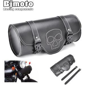 Motorcycle Zadeltas Side Bag Pu Lederen Gereedschapstas Zwart Motorbike Zadeltas Voor Harley Fietstas Side Zadeltas