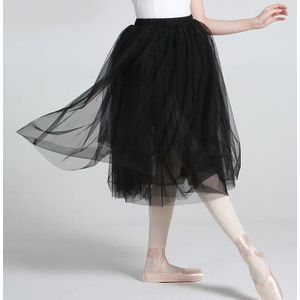 70Cm Professionele Volwassenen Ballerina Ballet Tutu Wit Zwart Roze Rood Mesh Kant Lange Tutu Elastische Taille Vrouwen Tulle Ball rok