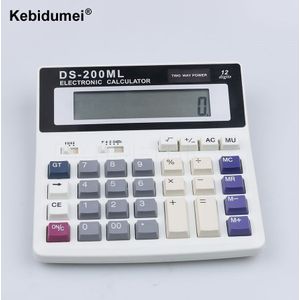 Kebidumei Elektronische Office Calculator DS-200ML 12 Cijfers Grote Computer Sleutels Computer Muti-Functionele Batterij Calculator