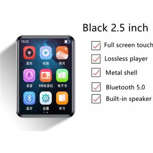 2022 Bluetooth 5.0 Metal MP3 Speler Full Touch Screen Ingebouwde Luidspreker Met E-book Fm Radio Opname Video MP4 Speler