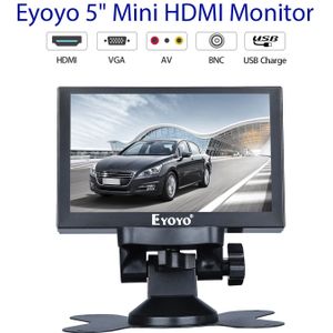 Eyoyo 5 "Monitor Kleine Hdmi Monitor Draagbare vga Monitor CCTV Screen LCD 800x480 IPS Monitor BNC AV /VGA Display LED auto monitor