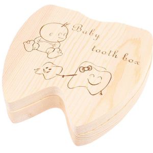1Pc Baby Houten Baby Meisje Jongen Tand Organizer Dozen Besparen Melktanden Opslag Herinneringen Verzamelen