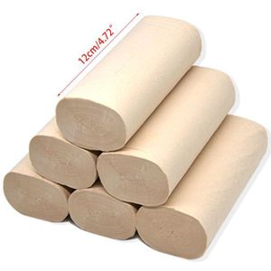 12 Rolls Natuurlijke Bamboe Pulp Papierrol Toiletpapier 4 Layer Verdikte Sterke 50JF
