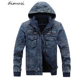 Dimusi Mannen Denim Jasje Trendy Mode Mannelijke Denim Jean Hoodies Casual Mannelijke Fleece Warm Windjack Cowboy Jassen Heren Kleding