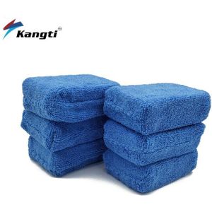 Blauw Vierkant Auto Wax Pad Microfiber Applicators Sponzen Doeken Microvezel Hand Wax Polijsten Pad 12Cm X 8Cm