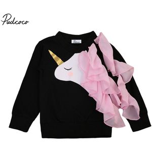 Schattige kid Baby Peuter Meisje Kleding Met Lange Mouwen Ruffle Tops Casual Sweatshirts Mooie Baby Meisje Top shirt