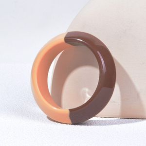 Koreaanse Mode Transparante Hars Acryl Grote Wide Bangle Voor Vrouwen Geometrische Party Kleurrijke Cirkel Sieraden Meisjes
