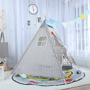 1.35/1.65M Draagbare Kinderen Tenten Speelhuis Kinderen Katoen Canvas Indian Spelen Tent Wigwam Kind Little Teepee kamer Decoratie