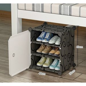 Gemonteerd Mini Kleine Schoenenrek Opslag Artefact Multi-layer Eenvoudige Slaapkamer Bed Stofdicht Schoen Kast WF821320