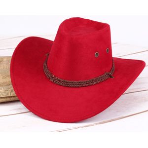 Westerse Cowboy Hoed Vrouwen Mannen Mode Brede Casual Kunstleer Zon Shield Hat 7 Kleuren Effen Kleur Cap