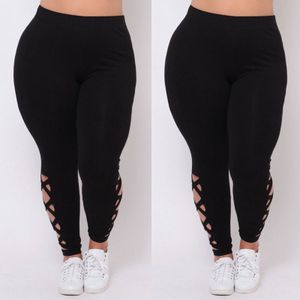 Vrouwen Plus Size Yoga Broek L XL 2X 3X Zwart Criss-Cross Soft Comfort Skinny Running Sport Leggings womens Elastische Leggings