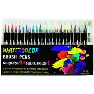 48 Kleuren Aquarel Borstel Pennen Art Marker Pennen Voor Schilderij Tekening Zachte Borstel Pen Kleurboeken Manga Kalligrafie Briefpapier