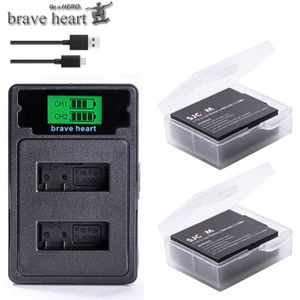 Originele Sjcam Sj4000 Batterij + Lcd Dual Usb Oplader Voor Sjcam Sj 4000 SJ5000 Sj5000x SJ6000 Sj7000 Sj8000 Sj9000 Wifi sj M10