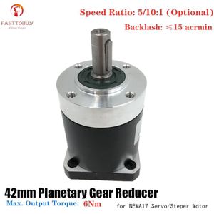 Hoge Precisie NEMA17 42 Mm Planetaire Versnellingsbak Reducer Verhouding 5:1 / 10:1 Acrmin 15 Voor NEMA17 42 Mm Servo Motor 42XG