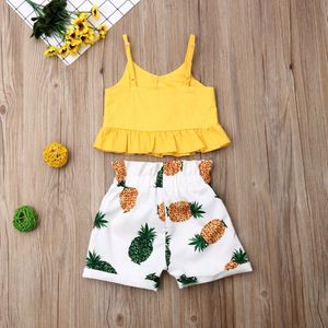 Ons Verkoper Kid Baby Meisje Tops T-shirt Ananas Korte Broek Outfit Kleding Zomer