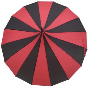 Vrouwen Creatieve Zonnig En Regen Paraplu Mannen Zwart-wit Gestreepte Pagode Paraplu 16 Botten Rechte Lange Handvat Paraplu
