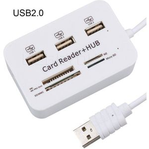 Kebidu Mini USB 3.0 Multi Hub + Kaartlezer COMBO High Speed USB Hub met MS/SD/M2 /TF Kaartlezer 3 Poorts USB Splitter voor Laptop