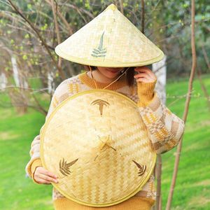 Vietnamese Kinderen Bamboe Stro Halloween Hoed Motorkap Enfant Gorras Kegel Zonnehoed Tuin Boer Vissen Dans Props Reizen Kpop