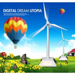 Kids Studenten Solar Windturbine Speelgoed DIY Solar Power Roterende Base Windmolen Windturbine Model Desktop Wetenschap Educatief Speelgoed