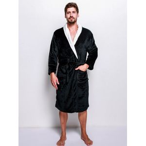 mannen nachtkleding flanellen pyjama met badhanddoeken lange mouwen lange dikke warme pyjama Pure kleur pyjama