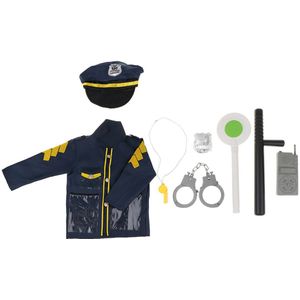 8 Stuk Politieman Kostuum Rollenspel Kit Met Hoed, Manchet, en Andere Accessoires Voor Fantasiespel Fancy Dress Game