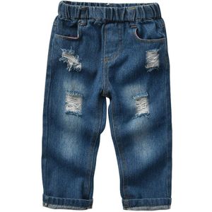 Kinderen Peuter Kid Baby Meisjes Jongens Mode Effen Denim Jeans Lange Broek meisje jongen gat jeans broek w1217