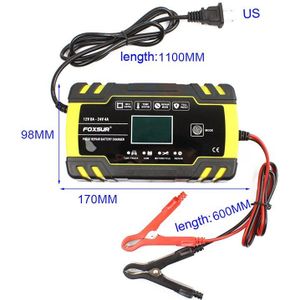 Volautomatische Auto Acculader 12V 8A 24V 4A Smart Snel Opladen voor AGM GEL NAT Lood-zuur batterij Lader LCD Display