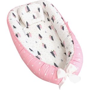 Reizen Bed Draagbare Baby Nest Met Kussen Kussen Pasgeboren Bed Voor Jongens Meisjes Baby Outdoor Katoen Wieg Bumper