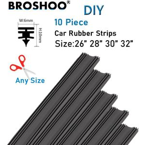 Broshoo Auto Wisser Strip 10 Stks/partij Auto Voertuig Insert Rubber Strips Ruitenwissers Blades (Refill) 6 Mm Zachte 26 ""28"" 30 ""32"" Toegang