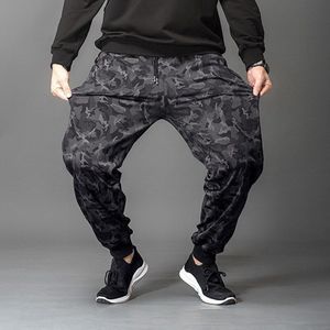 Lente Casual Camouflage Sportwear Dikke Broek Mannen Grote Maten Warm Potlood Broek Fleece Plus Size Streetwear 7XL Stretch Broek