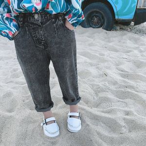 Koreaanse Mode Jongens Denim Broek Casual Jeans Alle-Match Kids Denim Broek Kinderen Jeans Elastische Taille Meisjes Jeans Broek