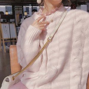 Syiwidii Mohair Oversized Trui Vrouwen Geribbelde Gebreide Truien Losse Solid Warm Zoete Winter Kleding Vrouwen Beige Roze Blauw