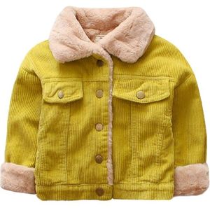 1-5Y Winter Baby Meisjes Kleding Plus Fluwelen Jasje Warm Snowsuit Baby Effen Kleur Jas Kinderen \'s Bovenkleding