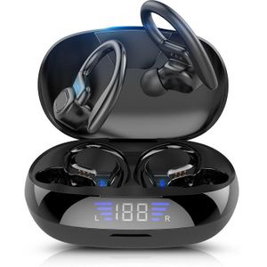 Tws Bluetooth Koptelefoon Met Microfoons Sport Oorhaak Led Display Draadloze Hoofdtelefoon Hifi Stereo Oordopjes Waterdicht Headsets