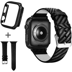 Zwarte Carbon Beschermhoes Voor Apple Horloge Bands 42mm 44mm 38mm 40mm Horloge Covers Bumper voor iWatch Serie 5 4 3 2 1 Riem