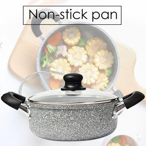 Keuken Steen Soeppan Non-stick Fornuis Inductie Kookplaat Pot 20 Cm Dubbele Oor Huishoudelijke Side Brander Pot