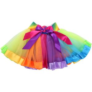 Casual Pretty Regenboog Zomer Meisjes Kids Baby Rainbow Tutu Rok Party Kostuum Fancy Tutu Kant 0-8Y ONS