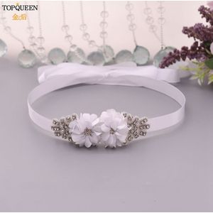 Topqueen S458 Vrouwelijke Bruiloft Bruids Riem Bruiloft Riemen Met Strass Bloem Meisje Sjerp Riem Moederschap Linten Sash