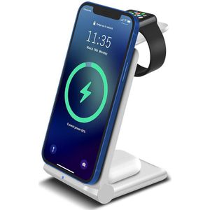 3 In 1 15W Snelle Draadloze Oplader Qi Opladen Dock Station Voor Iphone 13 12 11 Pro Xs Max xr X 8 Apple Horloge 7 6 Se 5 Airpods Pro