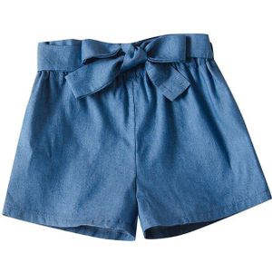 Hipac Baby Meisje Ruffle Shorts Peuter Denim Korte Broek Zomer Kinderen Meisjes Hoge Taille Casual Solid Bow Tailleband Kleding Outfits