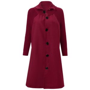 Wollen Mantel Trui Winterjas Vrouwen Plus Size 2XL Пал�ьто Solid Pocket Losse Shirt Button Casual Lange Jas Vest