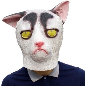 Witte kat Creatieve Grappige Latex Maskers Unisex Movie Cosplay Anime kostuum Prop Volwassen Dier Party Masker voor Halloween