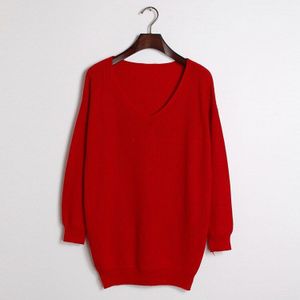 Hlbcbg V-hals Vrouwen Basic Trui Herfst Winter Dikke Warme Gebreide Jumper Femme Kerst Truien Geribbelde Gebreide Trui Tops