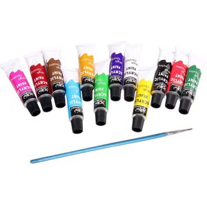 12 ml 12 Olie Kleuren Beroep Acryl Verf Set Hand Geschilderd DIY Nail Glas Muur Tekening Stof Schilderen Kunst Levert papeleria